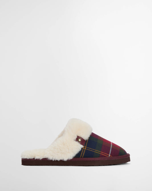 Barbour Claudia Womens Tartan Mule Slipper - Winterberry Tartan