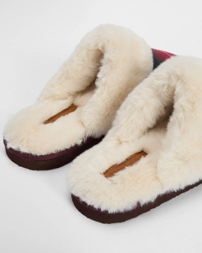 Barbour Claudia Womens Tartan Mule Slipper - Winterberry Tartan