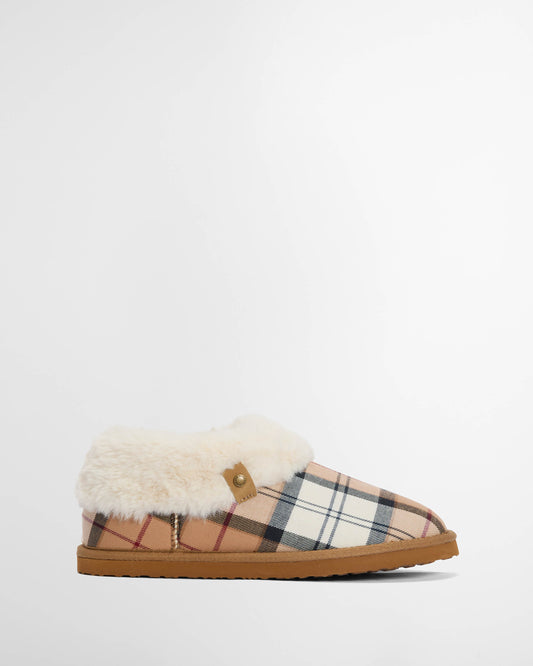 Barbour Eloise Womens Tartan Bootie Slipper - Hessian Tartan