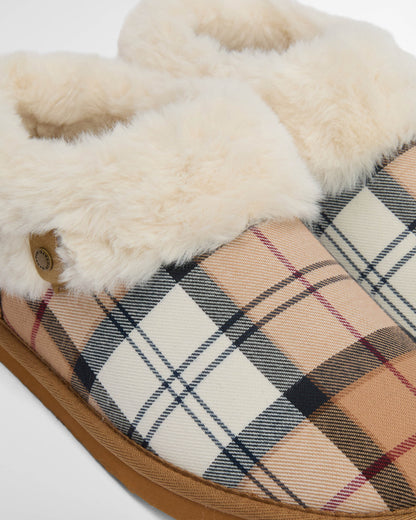 Barbour Eloise Womens Tartan Bootie Slipper - Hessian Tartan
