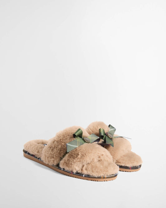 Barbour Eleanora Womens Slippers - Taupe, pair.
