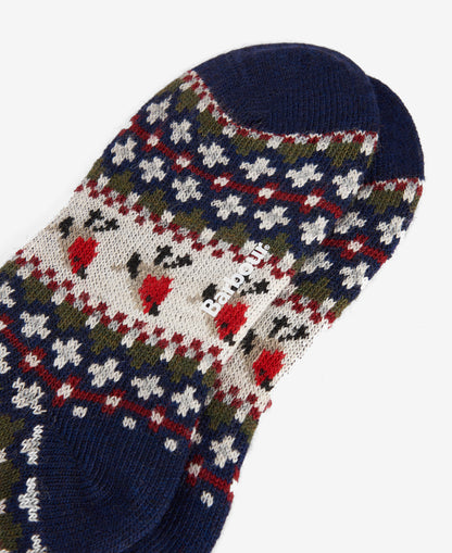Barbour Robin Fair Isle Womens Socks - Navy