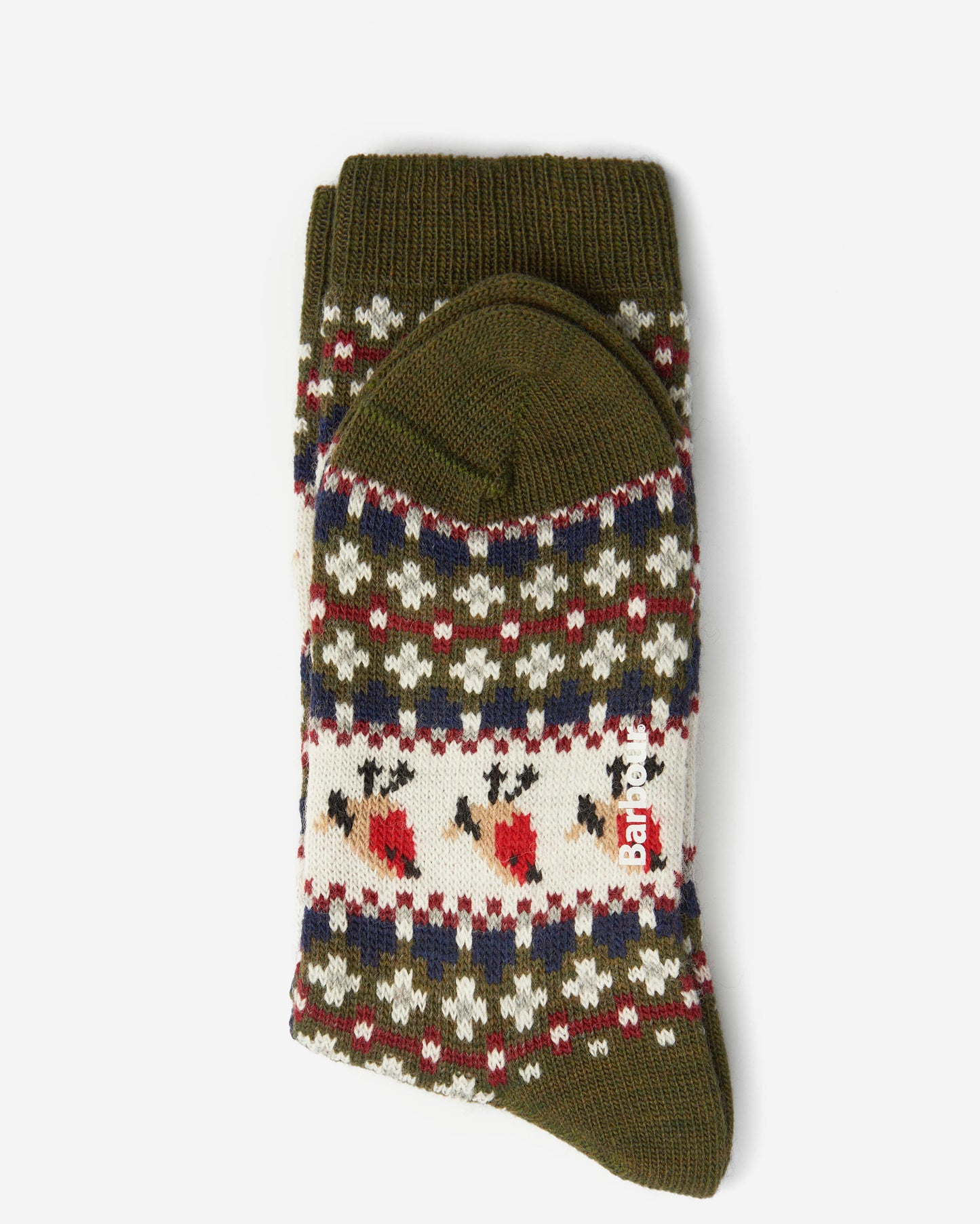 Barbour Robin Fair Isle Womens Socks - Olive