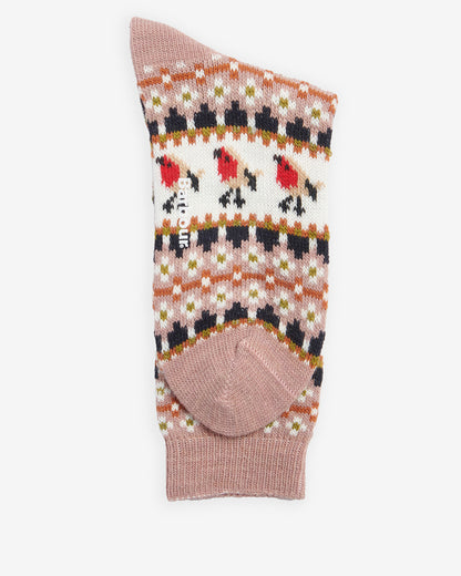 Barbour Robin Fair Isle Womens Socks - Pink