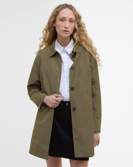 Barbour Babbity Womens Reversible Showerproof Jacket - Dusky Green/Ancient | CHO | Designer Womens Rain Coats