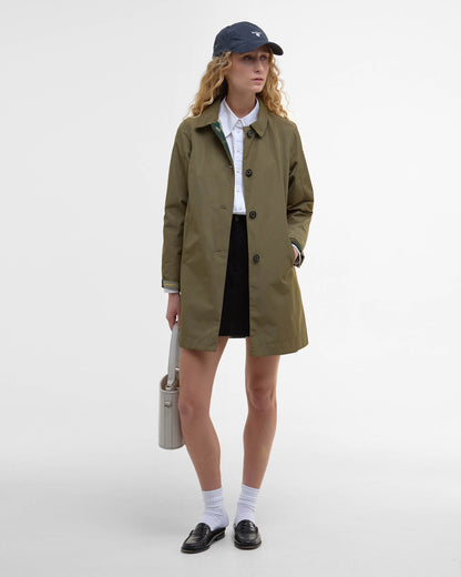 Barbour Babbity Womens Reversible Showerproof Jacket - Dusky Green/Ancient | CHO | Designer Womens Rain Coats