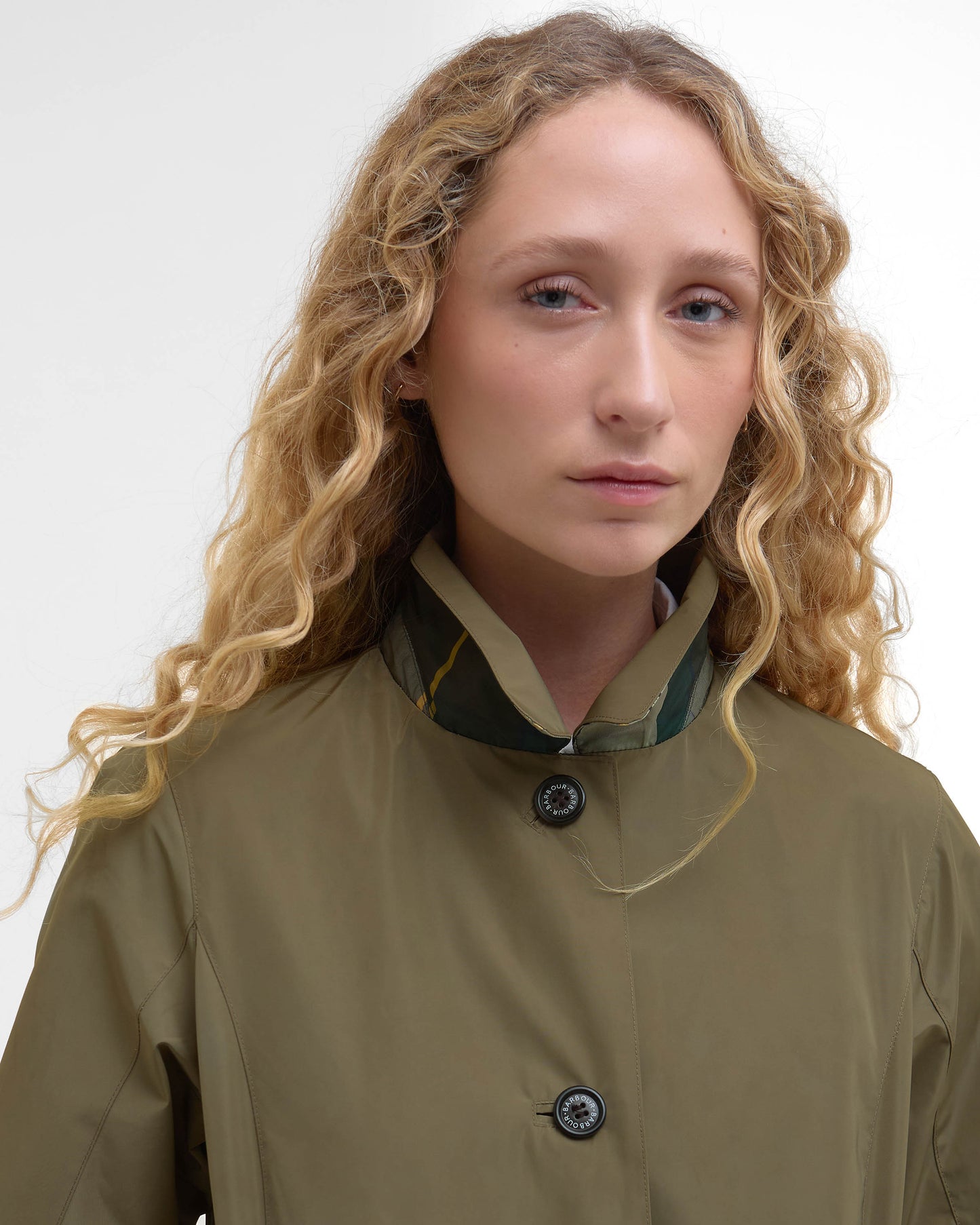 Barbour Babbity Womens Reversible Showerproof Jacket - Dusky Green/Ancient | CHO | Designer Womens Rain Coats