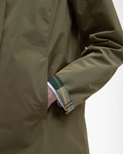 Barbour Babbity Womens Reversible Showerproof Jacket - Dusky Green/Ancient | CHO | Designer Womens Rain Coats