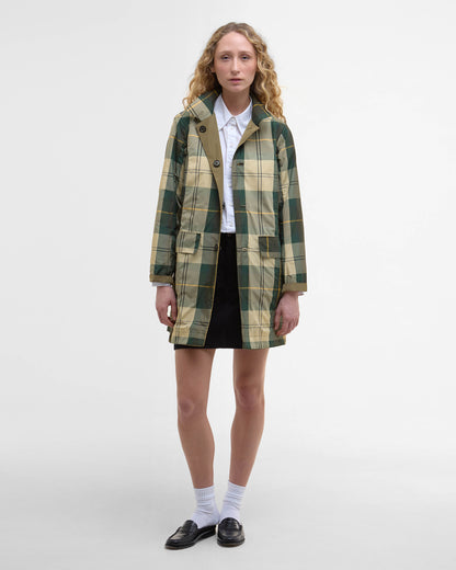 Barbour Babbity Womens Reversible Showerproof Jacket - Dusky Green/Ancient | CHO | Designer Womens Rain Coats
