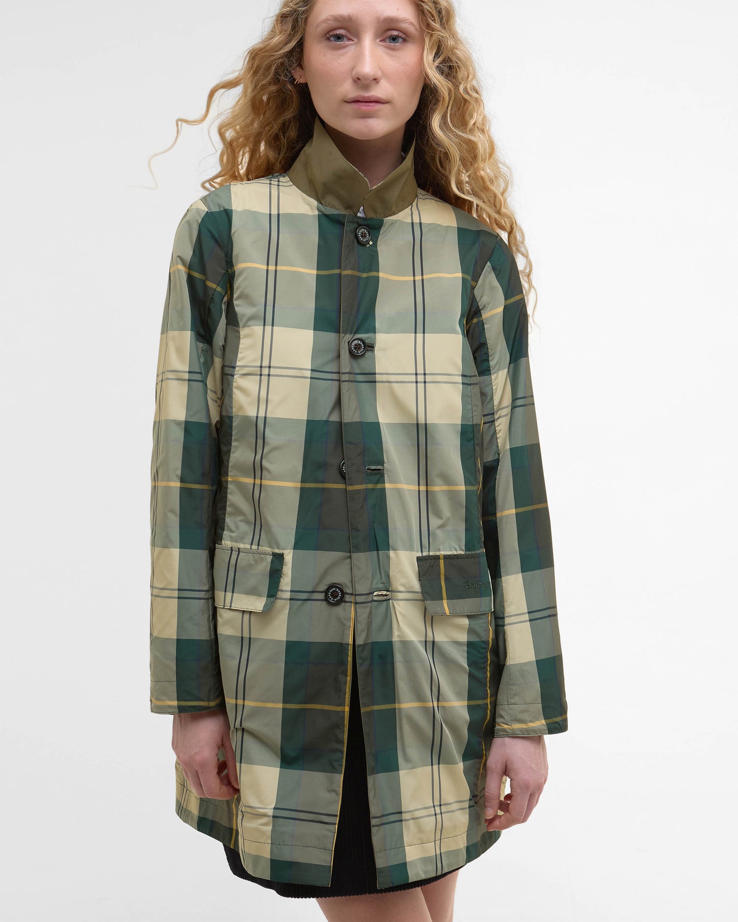 Barbour Babbity Womens Reversible Showerproof Jacket - Dusky Green/Ancient | CHO | Designer Womens Rain Coats