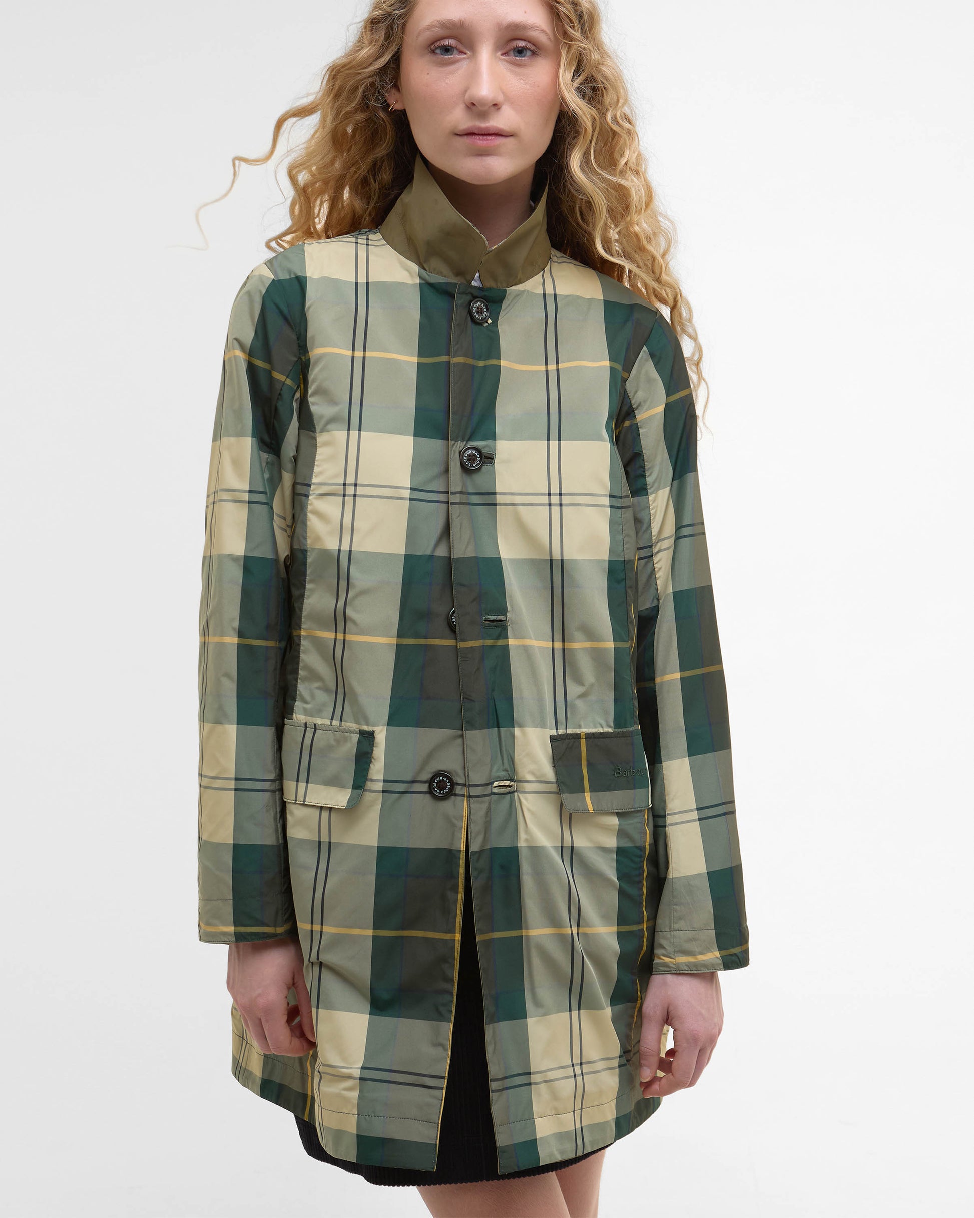 Barbour Babbity Womens Reversible Showerproof Jacket - Dusky Green/Ancient | CHO | Designer Womens Rain Coats