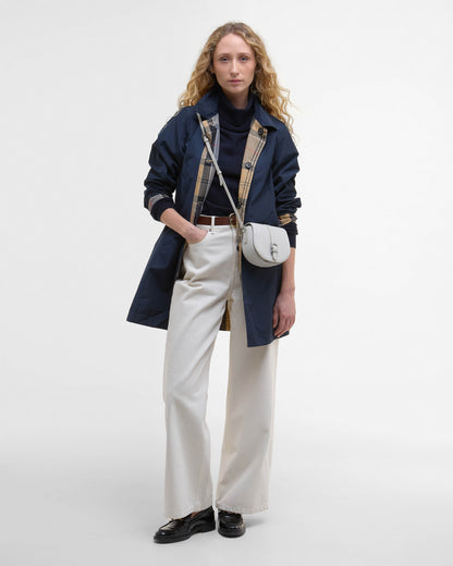 Barbour Babbity Womens Reversible Showerproof Jacket  - Navy/Dress | CHO | Designer Womens Rain Coats