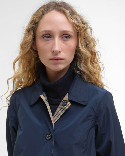 Barbour Babbity Womens Reversible Showerproof Jacket  - Navy/Dress | CHO | Designer Womens Rain Coats