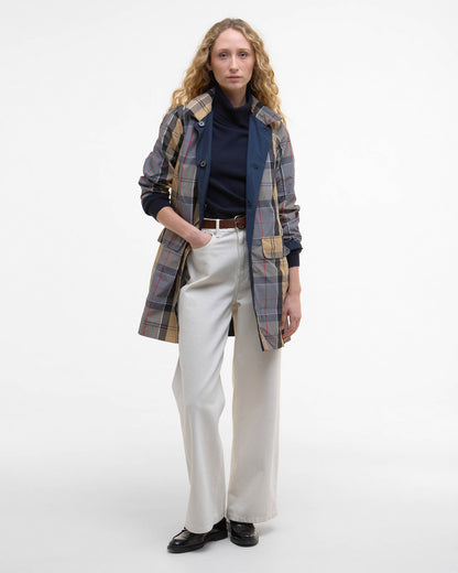 Barbour Babbity Womens Reversible Showerproof Jacket  - Navy/Dress | CHO | Designer Womens Rain Coats