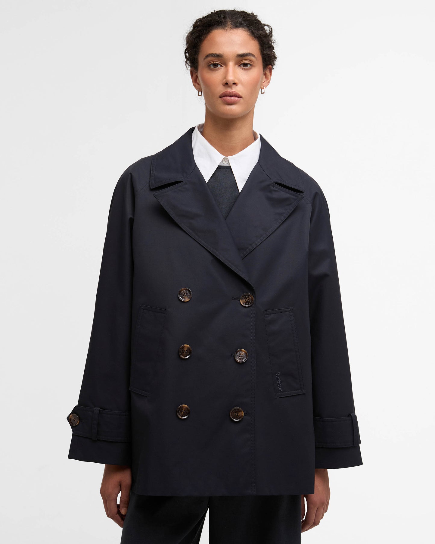 Barbour Maisy Womens Showerproof Jacket - Dark Navy / Dress Navy Tartan | CHO | Designer Womens Rain Coats