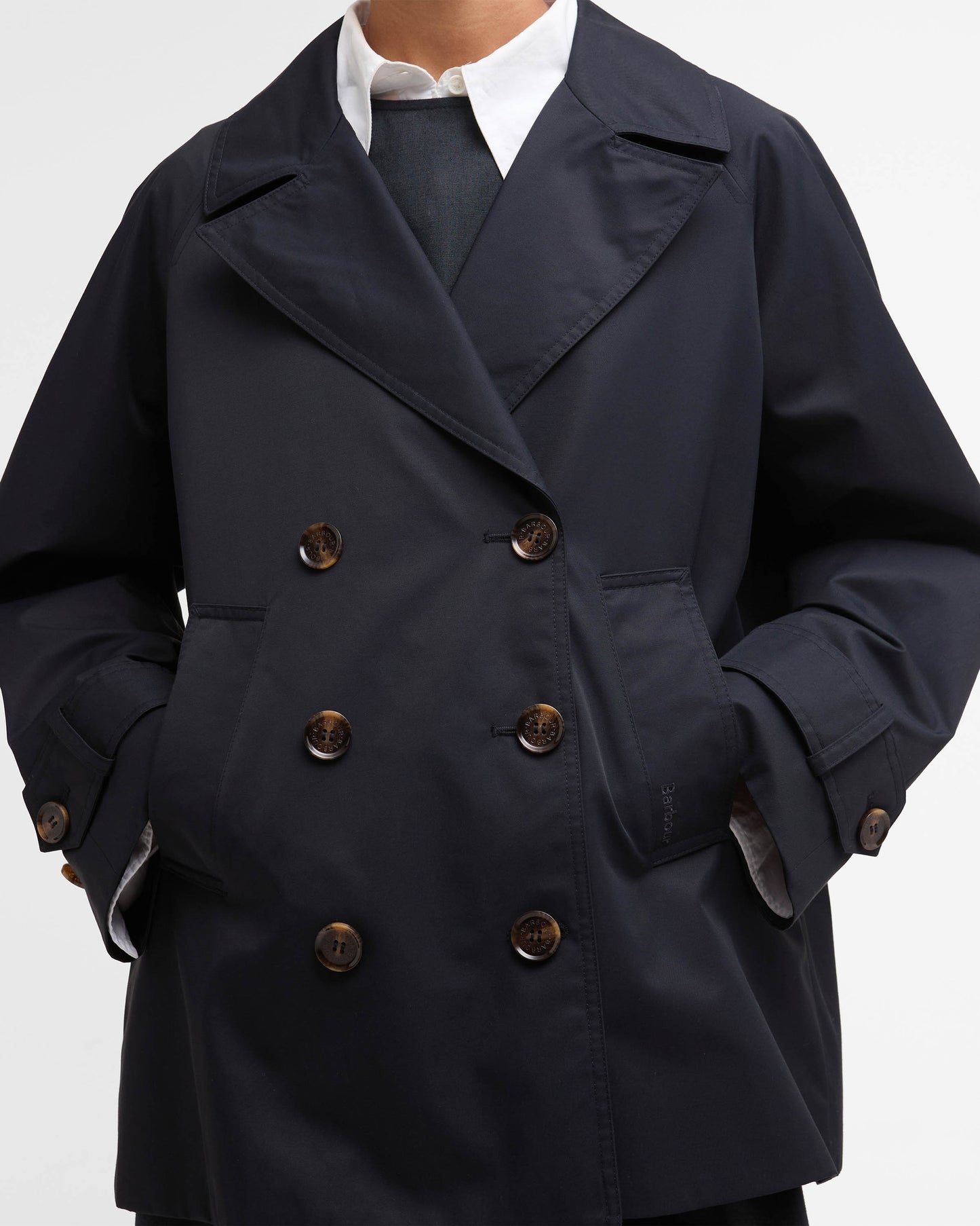 Barbour Maisy Womens Showerproof Jacket - Dark Navy / Dress Navy Tartan | CHO | Designer Womens Rain Coats