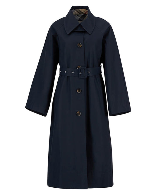 Barbour Robyn Womens Showerproof Trench Coat - Dark Navy/Hessian Tartan