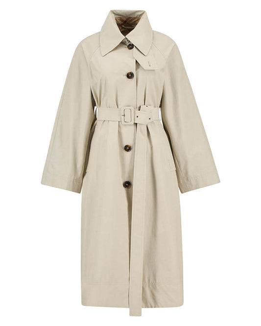 Barbour Robyn Womens Showerproof Trench Coat - Mist/Hessian Tartan