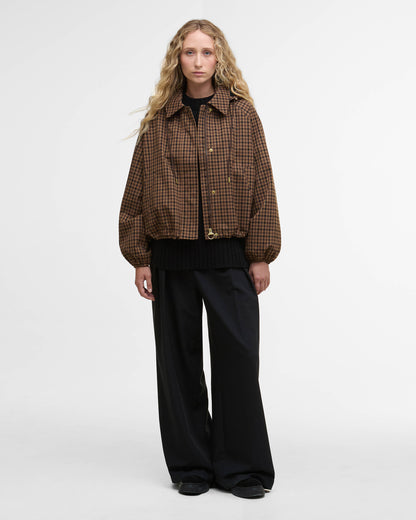 Barbour Audrey Womens Showerproof Jacket - Vicuna Gingham Check