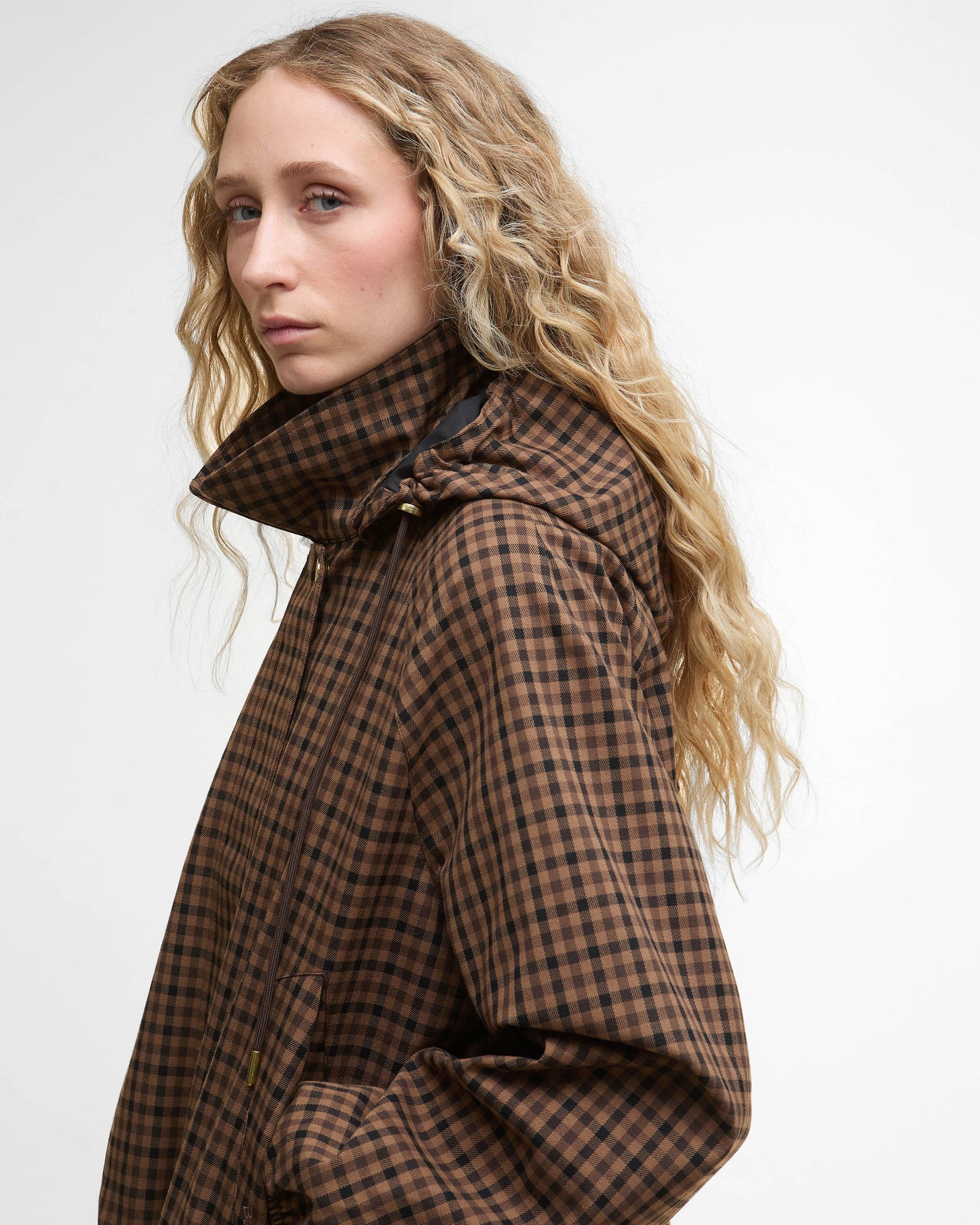Barbour Audrey Womens Showerproof Jacket - Vicuna Gingham Check
