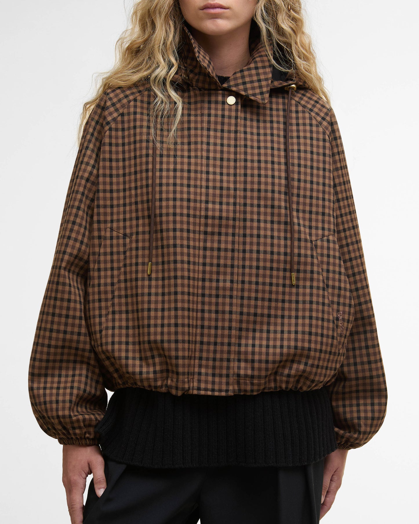 Barbour Audrey Womens Showerproof Jacket - Vicuna Gingham Check