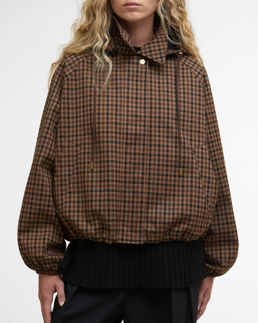 Barbour Audrey Womens Showerproof Jacket - Vicuna Gingham Check