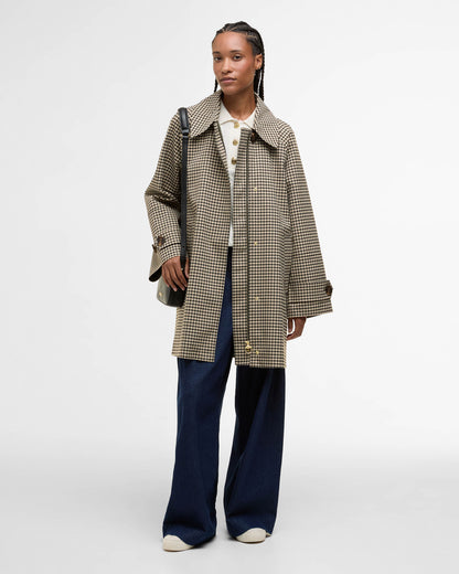 Barbour Kennedy Check Womens Showerproof Jacket - Sage Houndstooth/Mist