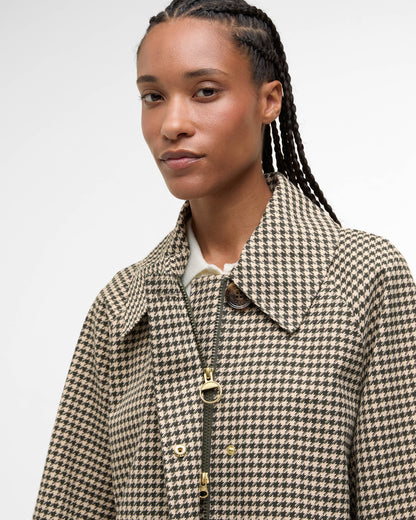 Barbour Kennedy Check Womens Showerproof Jacket - Sage Houndstooth/Mist