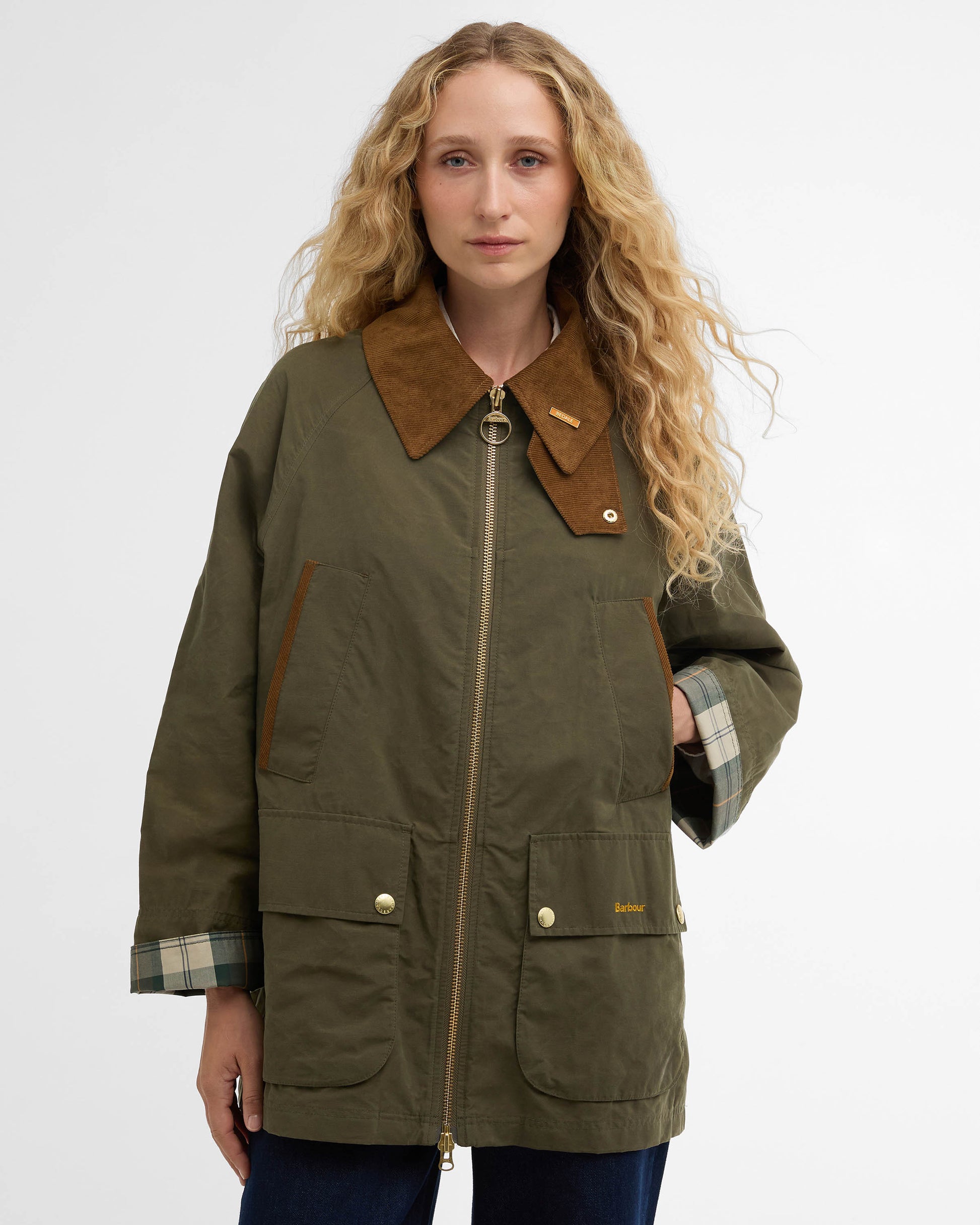 Barbour Icons Bedale Womens Showerproof Jacket - Ivy Green/Ancient | CHO | Designer Womens Rain Coats