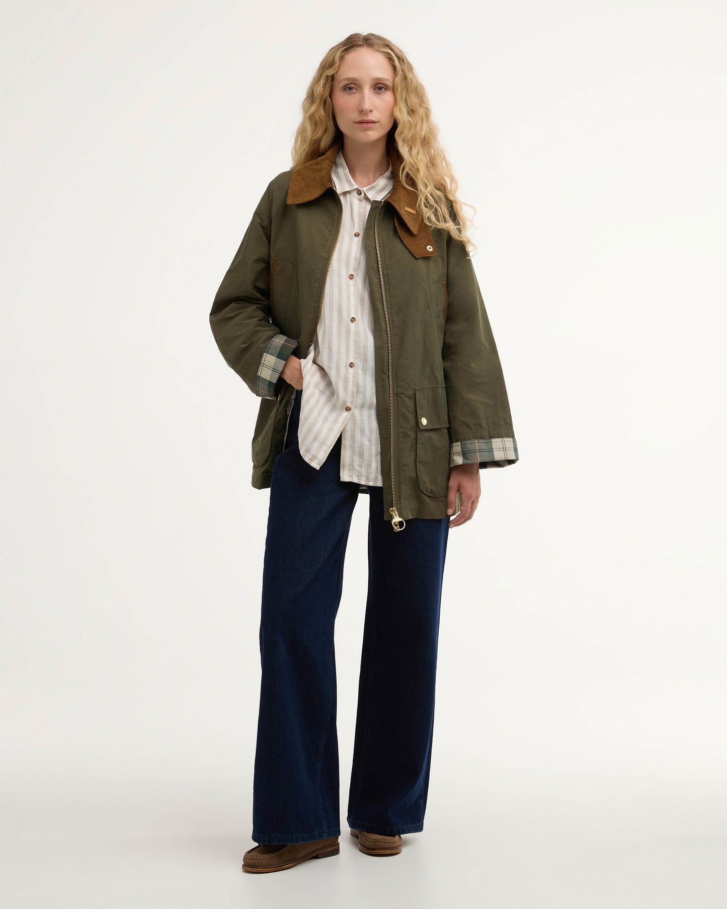 Barbour Icons Bedale Womens Showerproof Jacket - Ivy Green/Ancient | CHO | Designer Womens Rain Coats