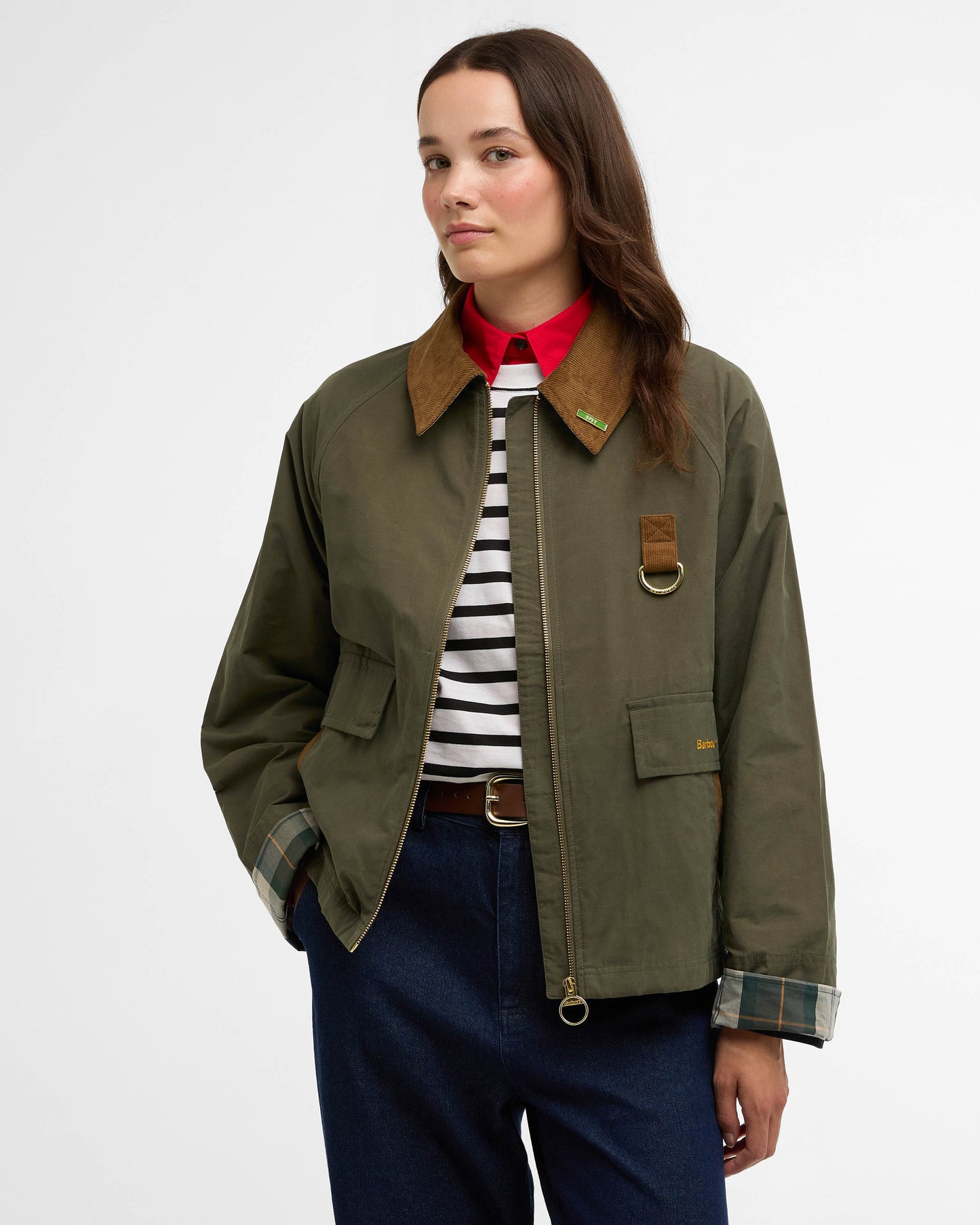 Barbour Icons Spey Womens Showerproof Jacket - Ivy Green/Ancient | CHO | Designer Womens Rain Coats