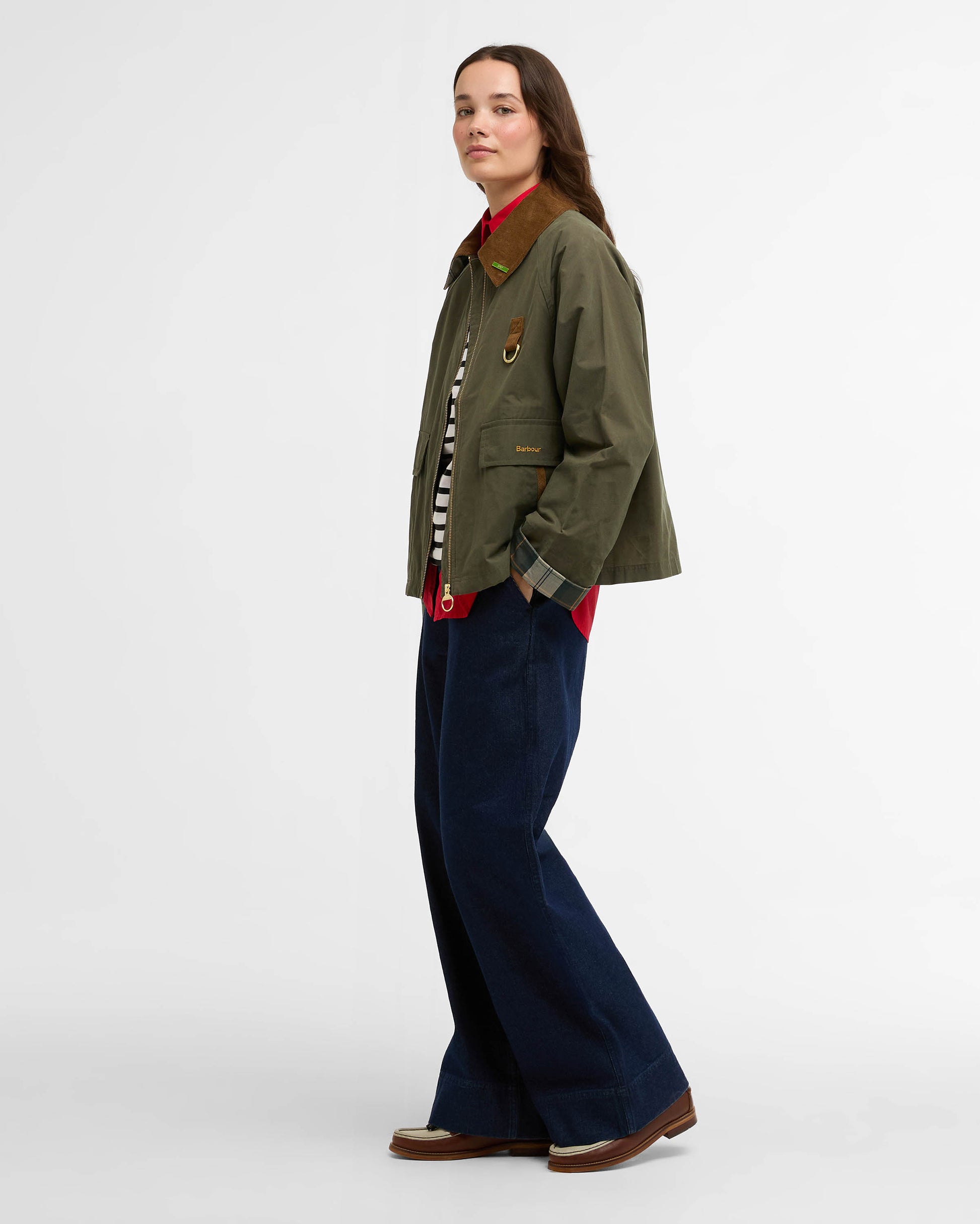 Barbour Icons Spey Womens Showerproof Jacket - Ivy Green/Ancient | CHO | Designer Womens Rain Coats