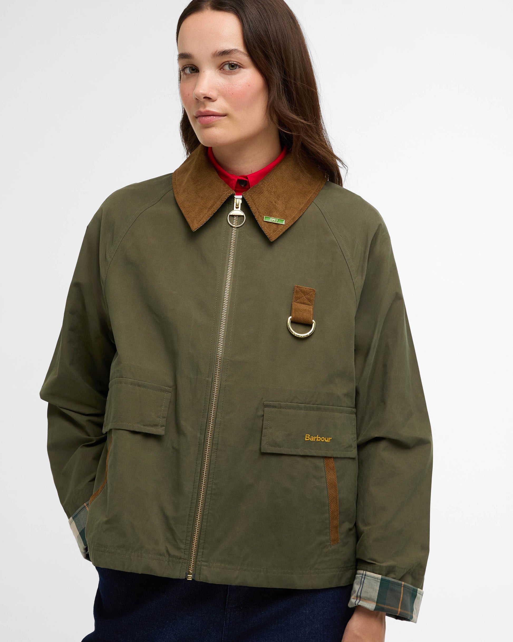 Barbour Icons Spey Womens Showerproof Jacket - Ivy Green/Ancient | CHO | Designer Womens Rain Coats
