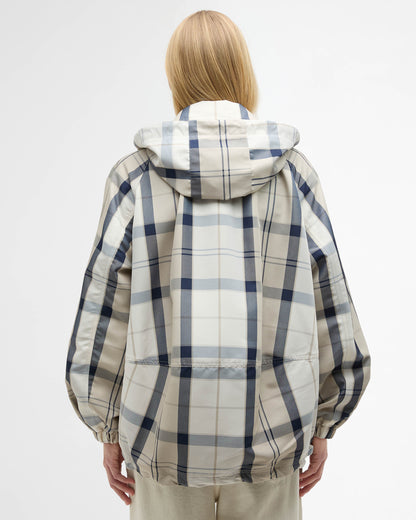 Barbour Ballina Check Womens Showerproof Jacket - Dress Navy Tartan | CHO | Designer Womens Rain Coats