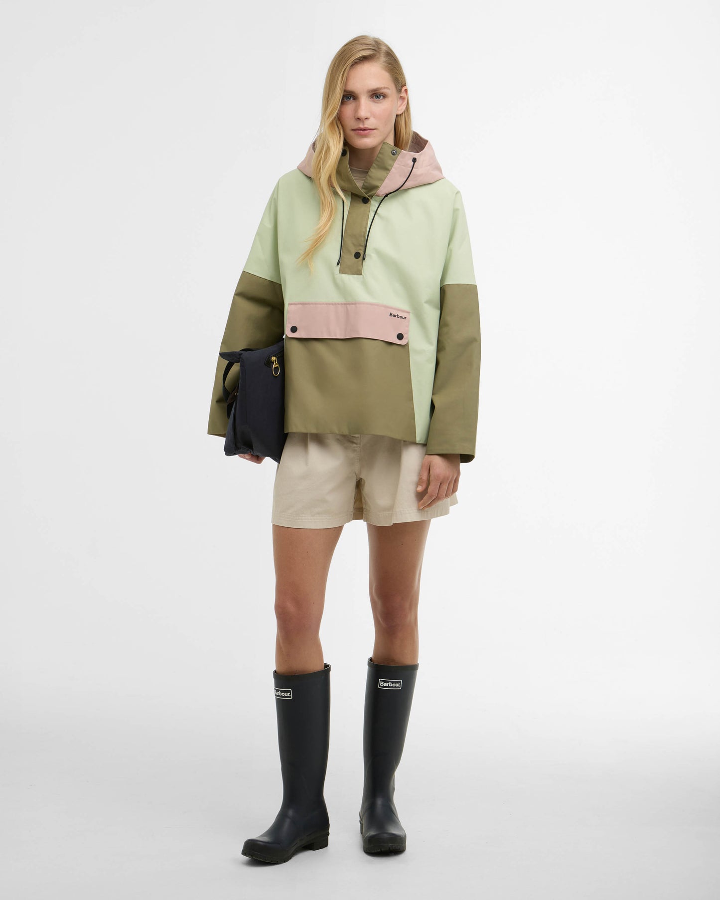 Barbour Bedafell Womens Showerproof Jacket - Spring Green / Gardenia / Bleached Olive | CHO | Designer Womens Rain Coats