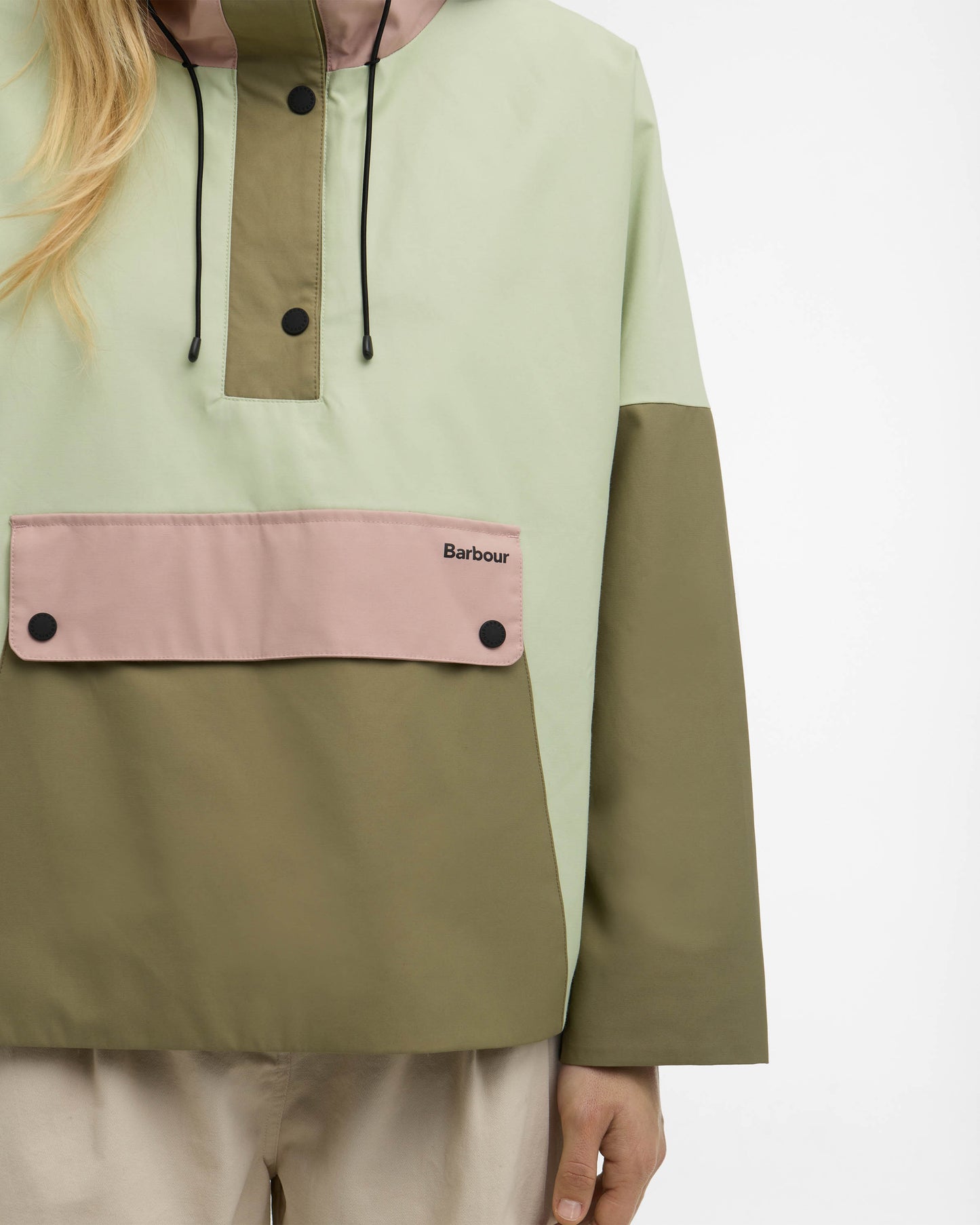 Barbour Bedafell Womens Showerproof Jacket - Spring Green / Gardenia / Bleached Olive | CHO | Designer Womens Rain Coats