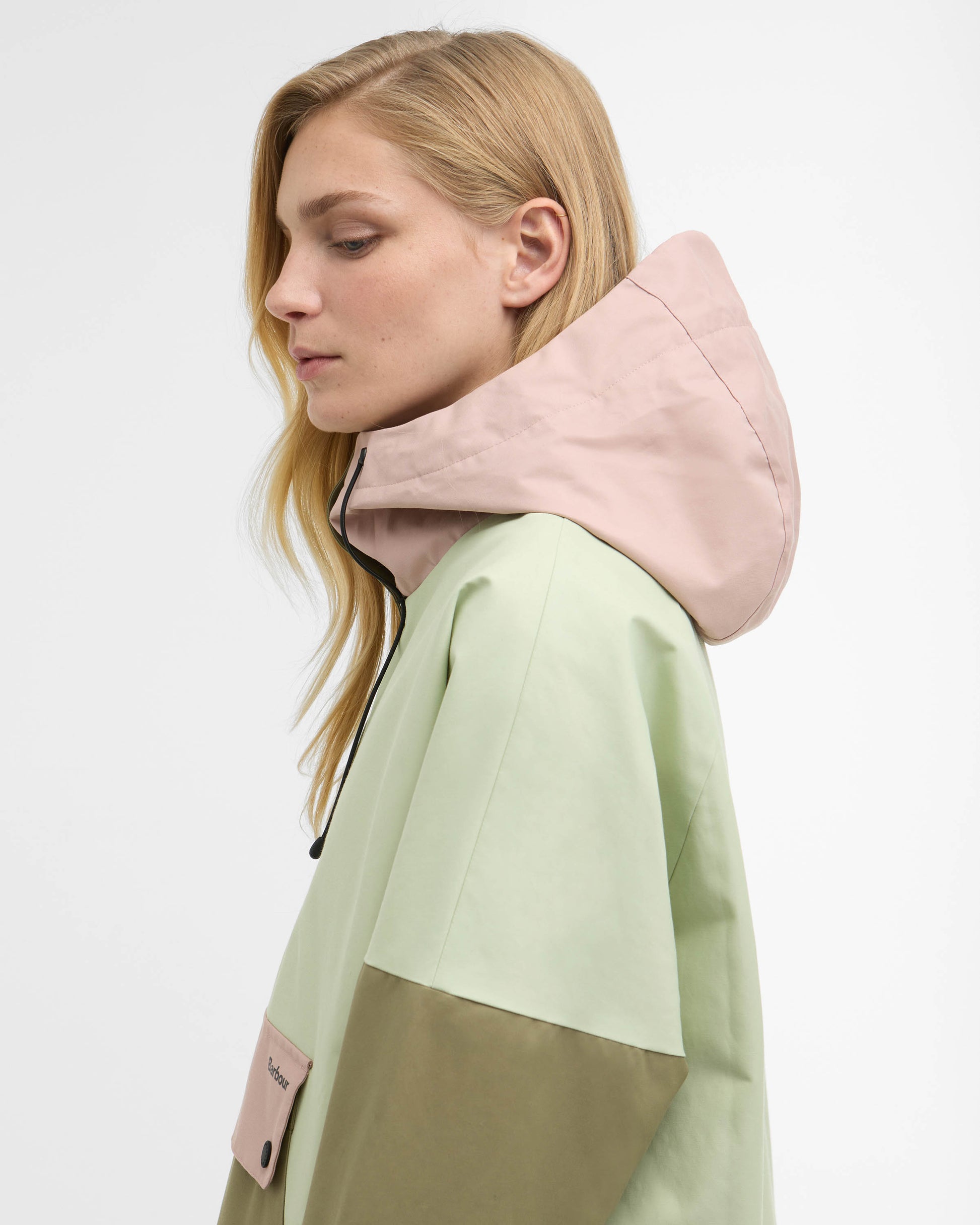 Barbour Bedafell Womens Showerproof Jacket - Spring Green / Gardenia / Bleached Olive | CHO | Designer Womens Rain Coats