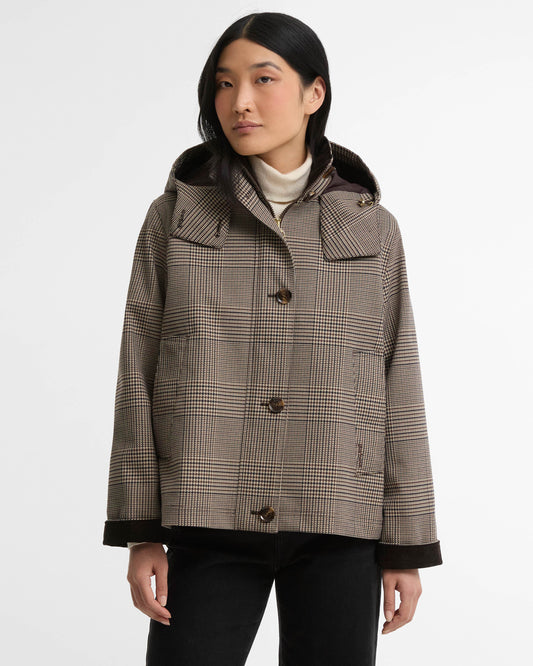 Barbour Connie Womens Showerproof Jacket - Prince Of Wales Check | CHO | Designer Womens Showerproof Jackets