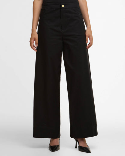 Barbour International Alexis Womens Wide Leg Trousers - Black | CHO | Designer Womens Trousers