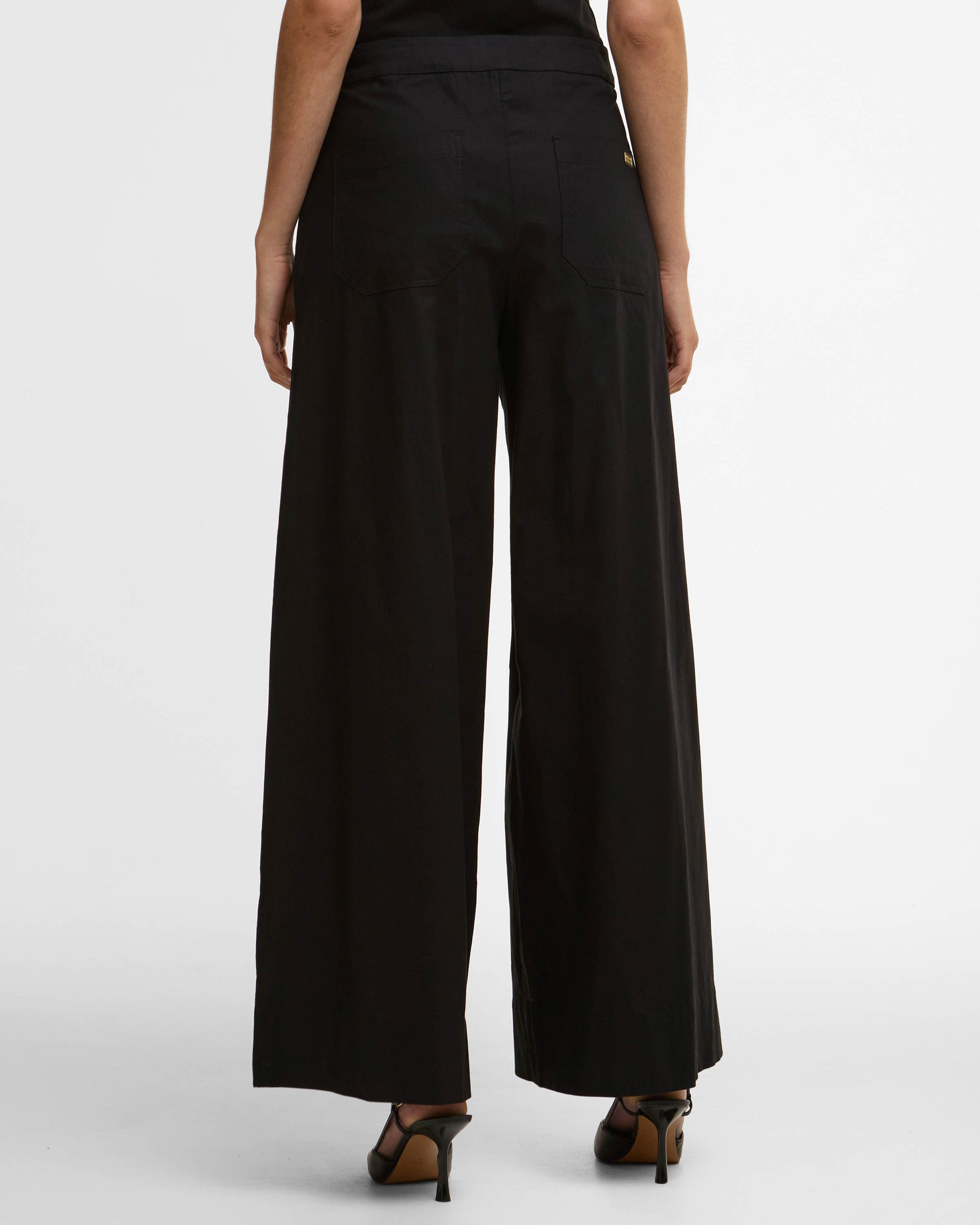 Barbour International Alexis Womens Wide Leg Trousers - Black | CHO | Designer Womens Trousers
