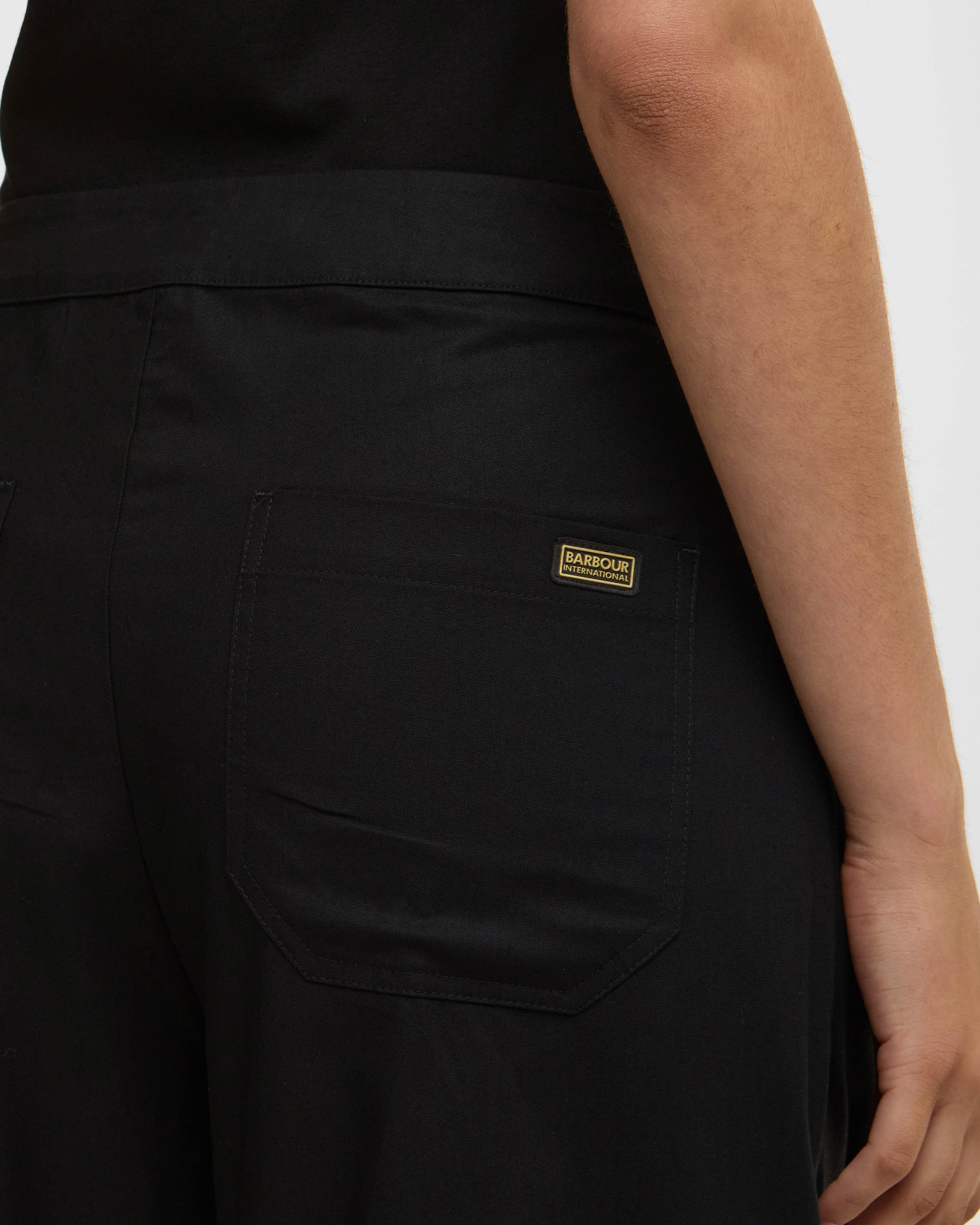 Barbour International Alexis Womens Wide Leg Trousers - Black | CHO | Designer Womens Trousers