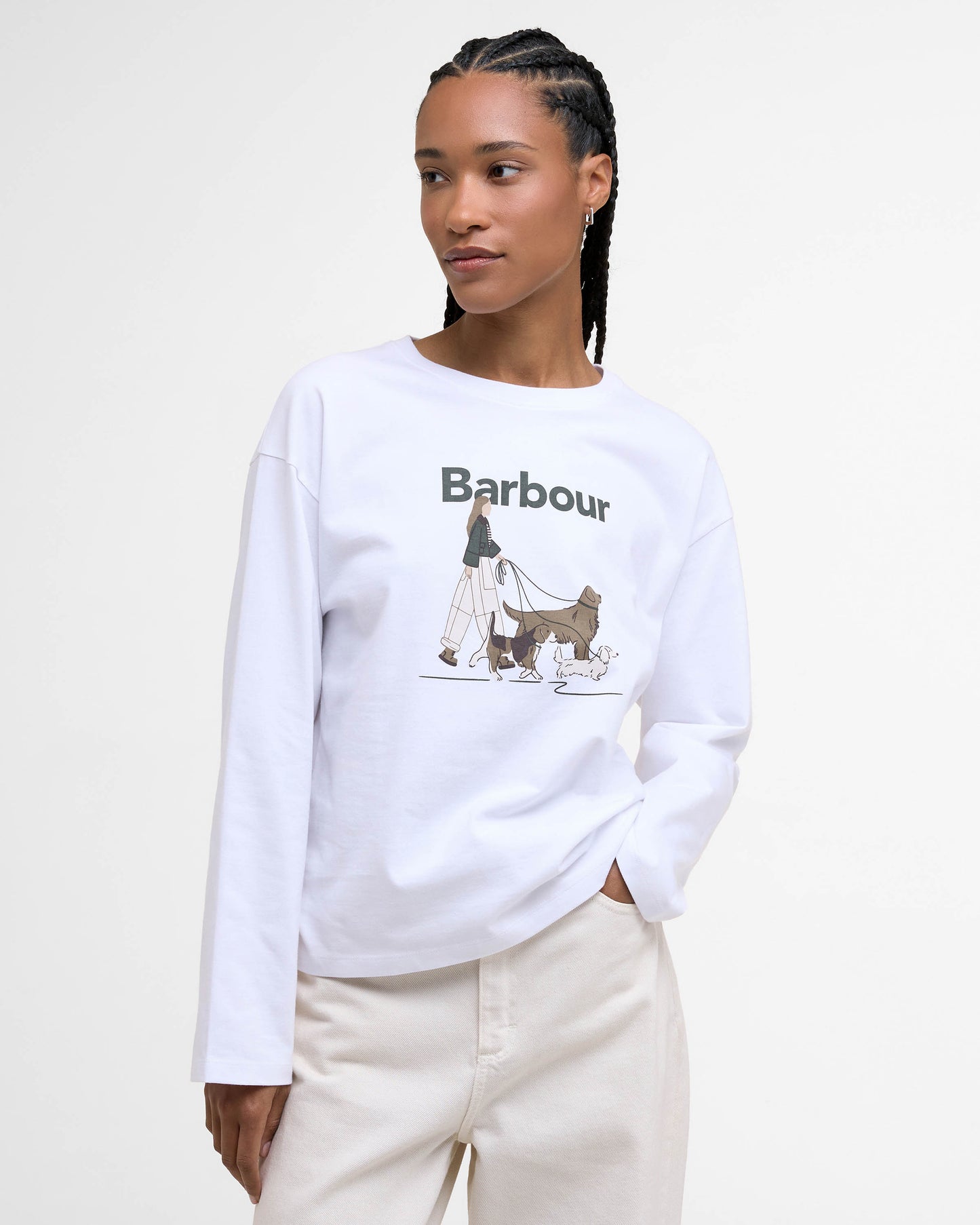 Barbour Woodhouse Womens Long Sleeve T-Shirt - White
