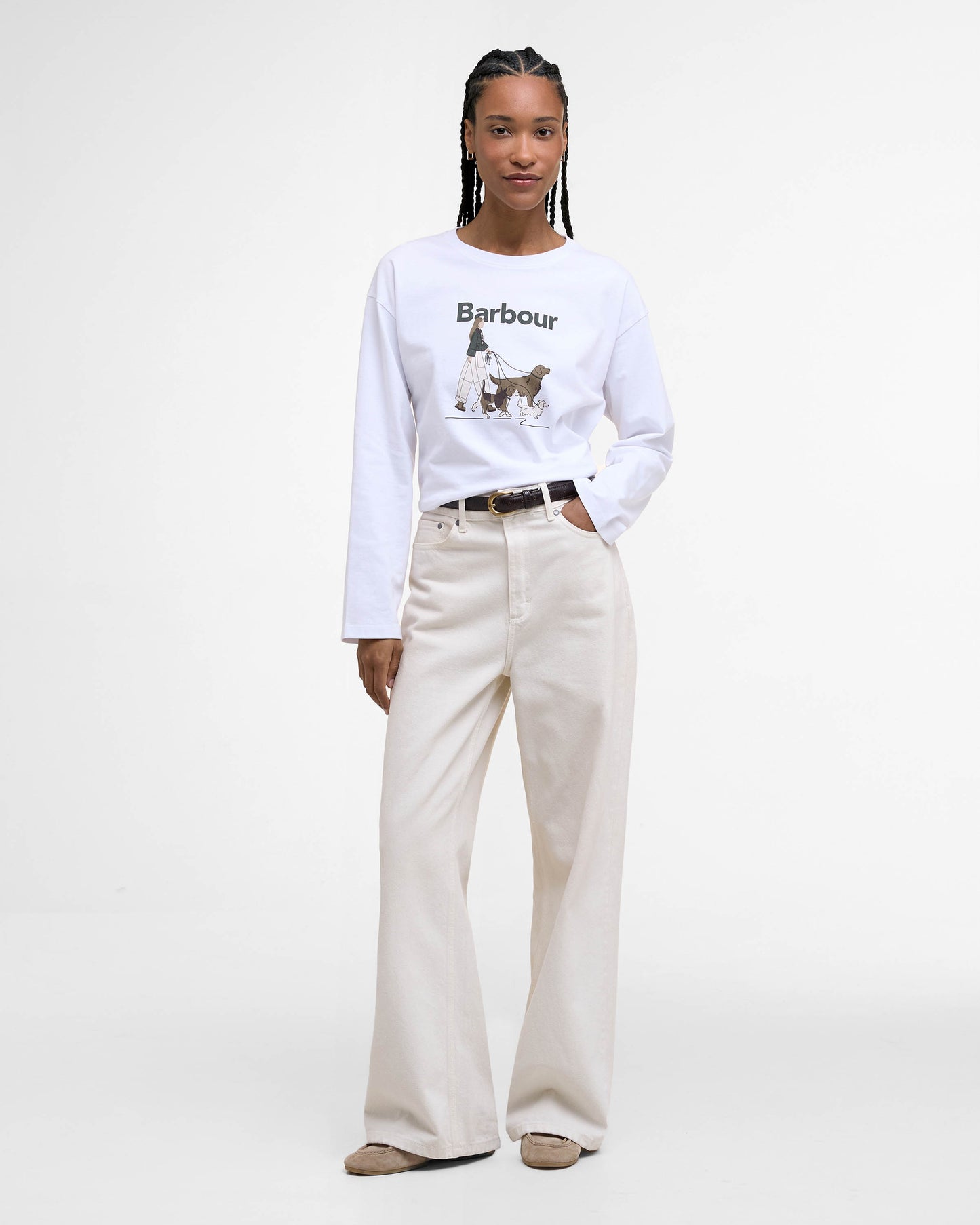 Barbour Woodhouse Womens Long Sleeve T-Shirt - White
