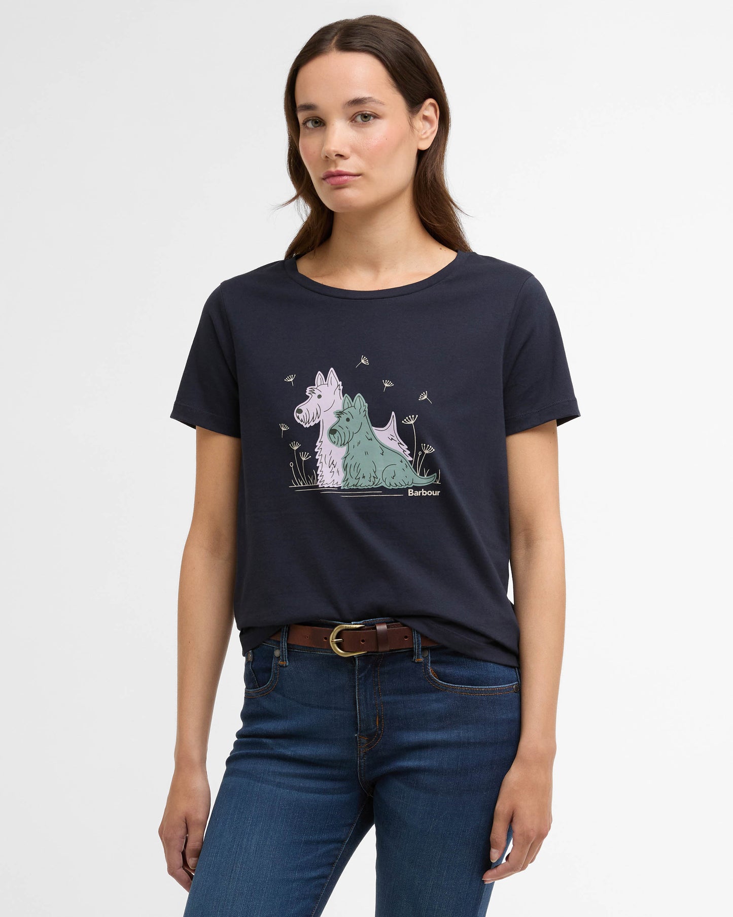 Barbour Clover Womens T-Shirt - Navy | CHO | Designer Womens T-Shirts