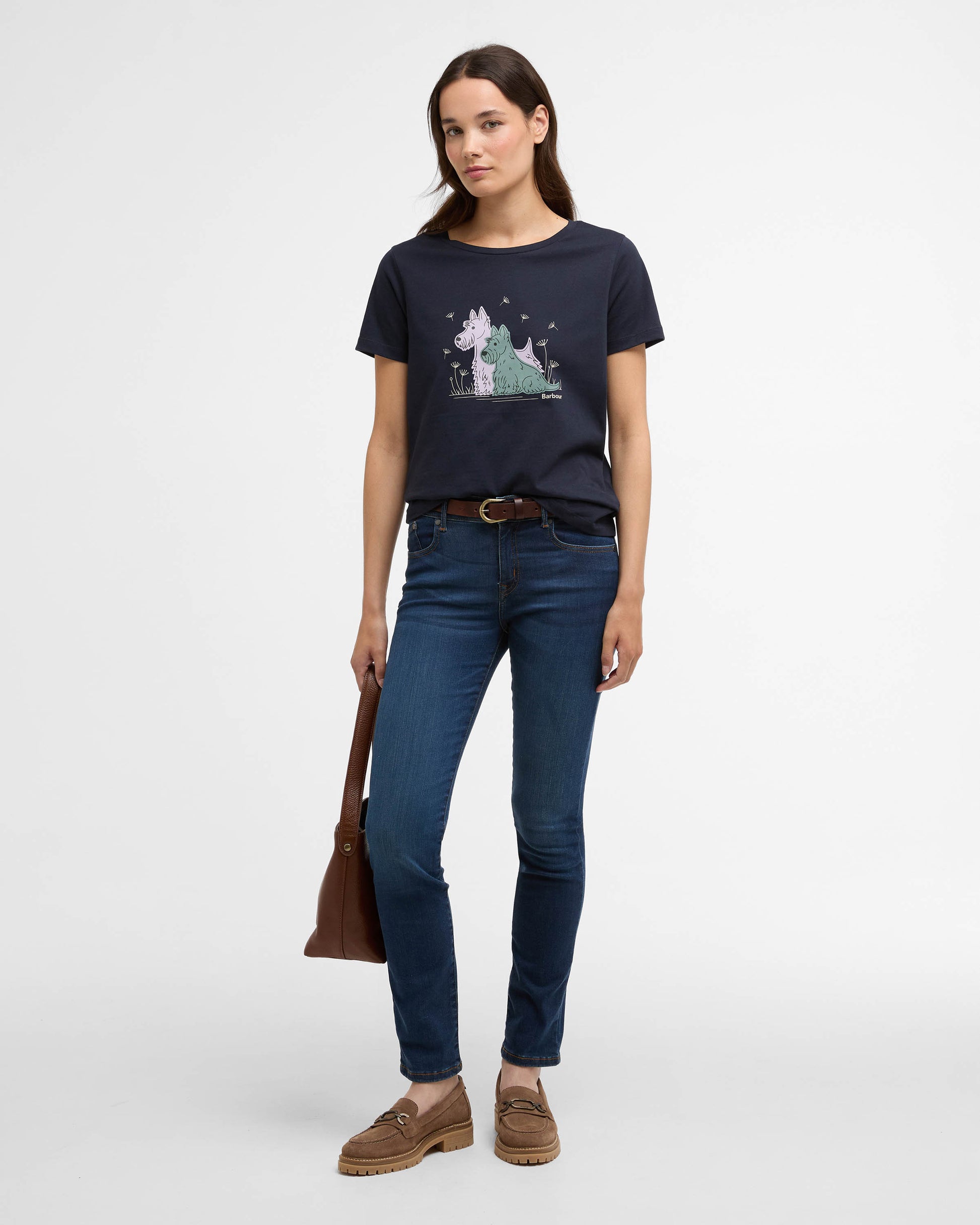 Barbour Clover Womens T-Shirt - Navy | CHO | Designer Womens T-Shirts