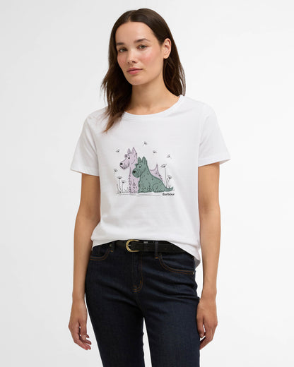 Barbour Clover Womens T-Shirt - White | CHO | Designer Womens T-Shirts