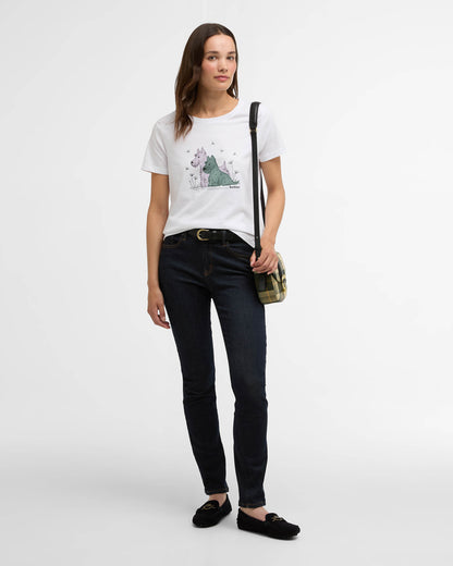 Barbour Clover Womens T-Shirt - White | CHO | Designer Womens T-Shirts