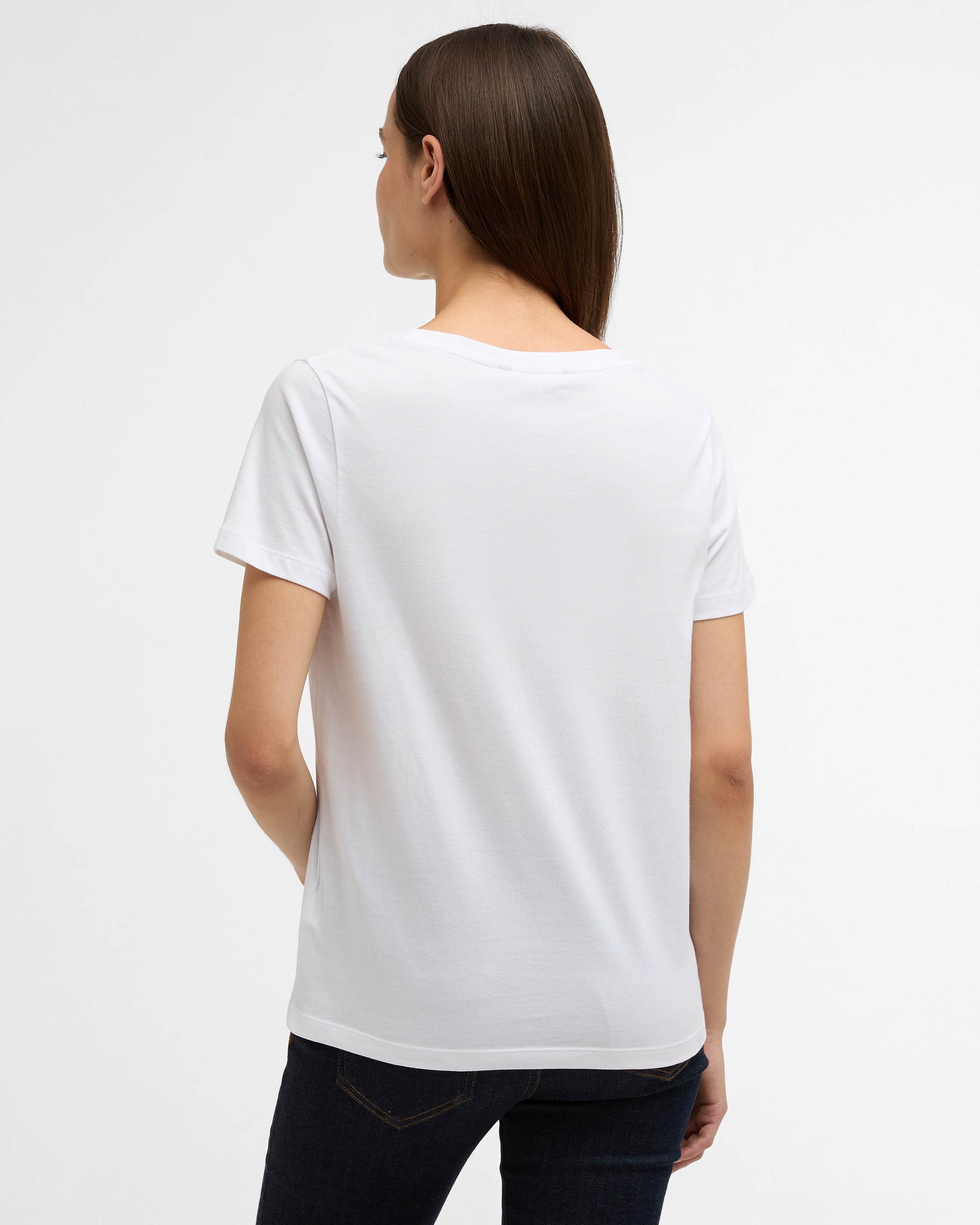 Barbour Clover Womens T-Shirt - White | CHO | Designer Womens T-Shirts