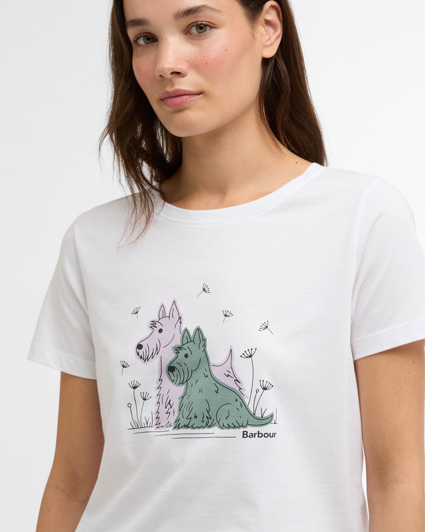 Barbour Clover Womens T-Shirt - White | CHO | Designer Womens T-Shirts