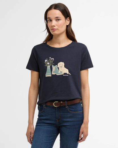Barbour Brambles Womens T-Shirt - Navy | CHO | Designer Womens T-Shirts